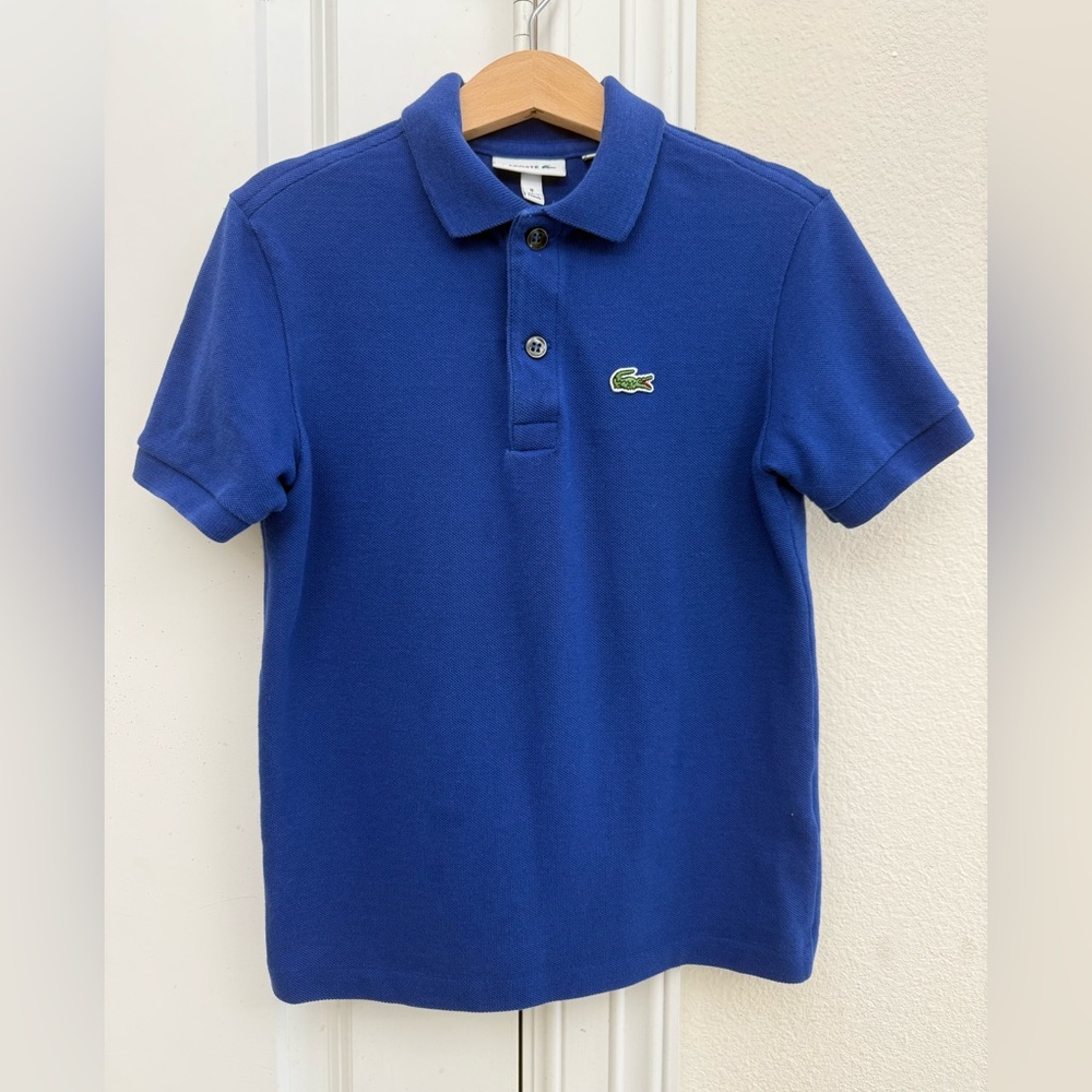 Lacoste Royal Blue Polo Shirt boys 8 Excellent Condition